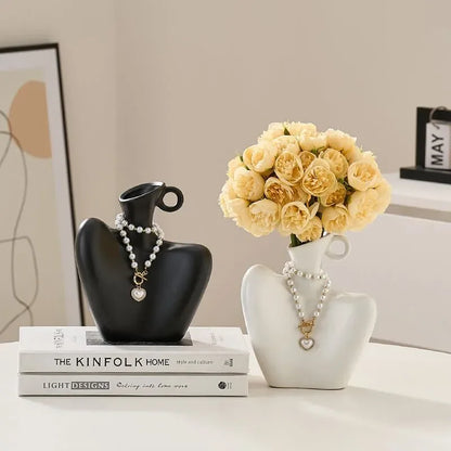 Creative Human Vase Living Room Flower Arrangement Container Ceramic Flower Pot Decoration Home Decoration Accessories