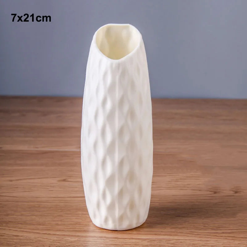 Morandi Plastic Vase Living Room Decoration Ornaments Modern Origami Plastic Vases for Flower Arrangements Home Decoration