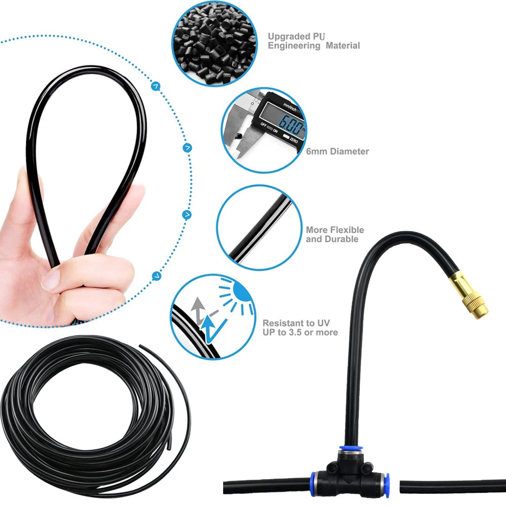 DIY Free Bending Universal Spray Kit For Greenhouse Garden Flowers Plant Watering Irrigation Patio Misting Cooling