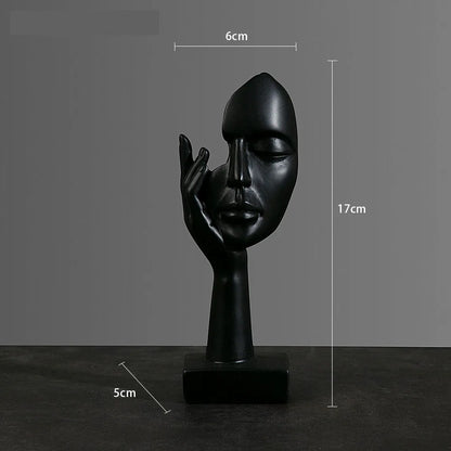 Resin Abstract Mask Statues European Miniature Figurines for Interior Home Office Study Desktop Figure Ornament Decor Gift
