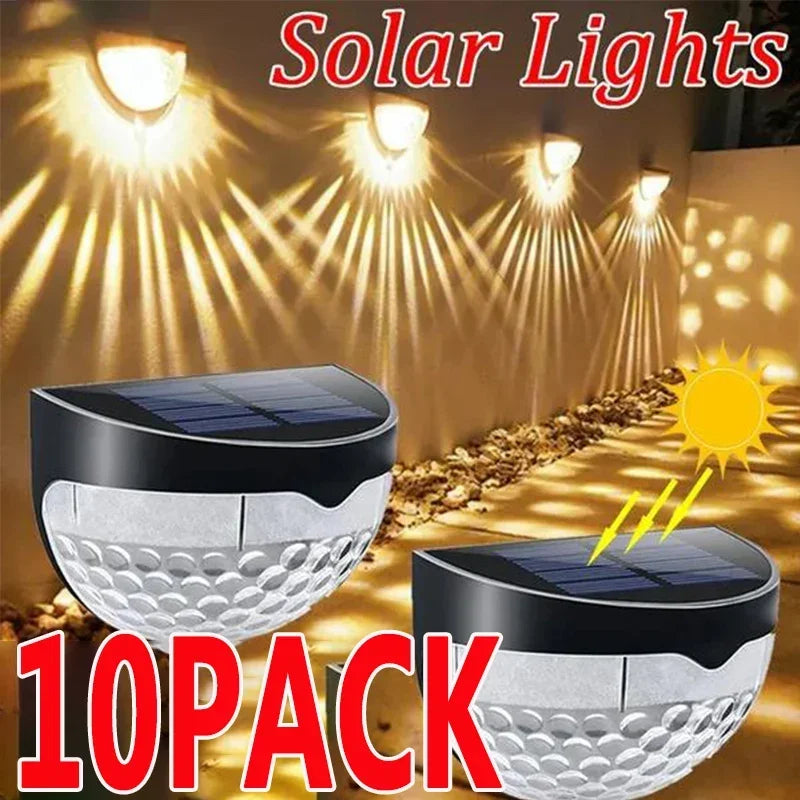 1-10Pack LED-aurinkovalo ulkoseinävalaisimet Energiapuutarhalamput Vedenpitävä aurinko-aita-lamppu Joulukoriste Feston Lights