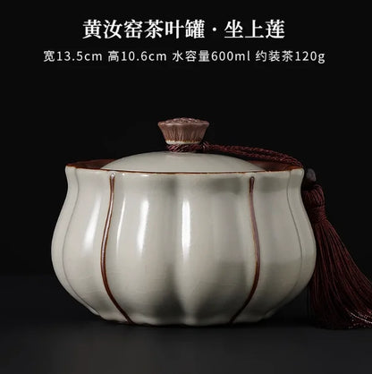 Ceramic Tea Caddy Storage Tank Sealed Jar Candy Jar Tea Box Sugar Bowl Tea Organizer Home Food Container Decorative Jars Tea Can