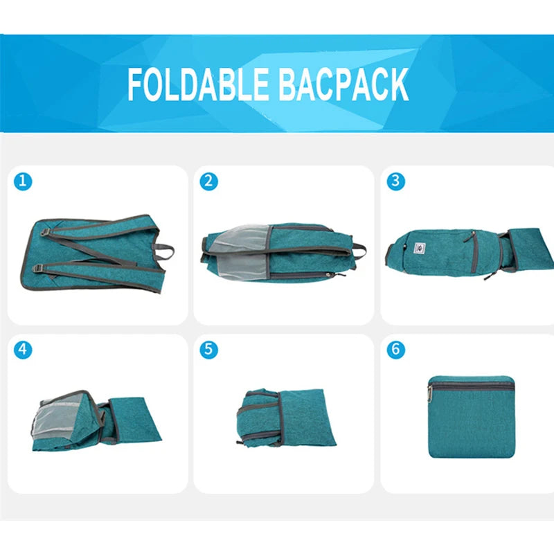 Backpack portabël i palosshëm, burra çanta e palosshme ultralight, ngjitje në natyrë çiklizmi