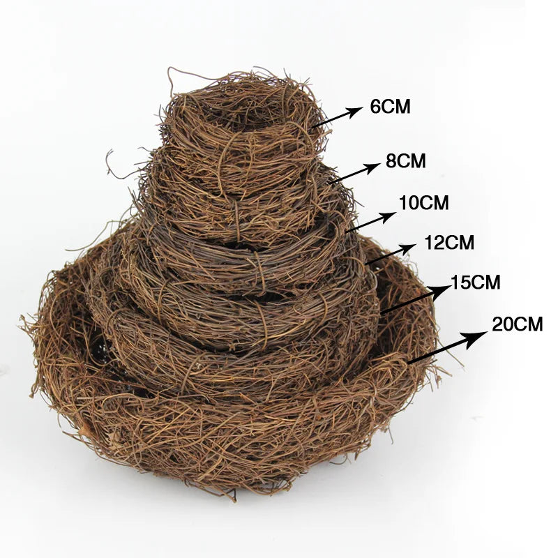 Round Rattan Bird Nest Ninho de Páscoa Handmade