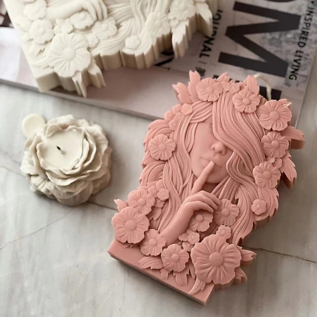 2D/3D DIY Flower Flower Bogini świeca silikonowa Flower Kobieta ciasto czekoladowa silikonowa pleśń pleśni pleśń betonowe betonowe formy gipsowe