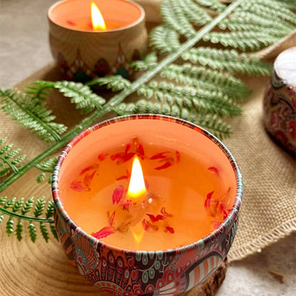 Tuoksuneet kynttilät purkki vintage kukkakynttilä purkit soijavaha hajuste kynttilän häät syntymäpäivälahja kodin sisustus 20 tyyppiä