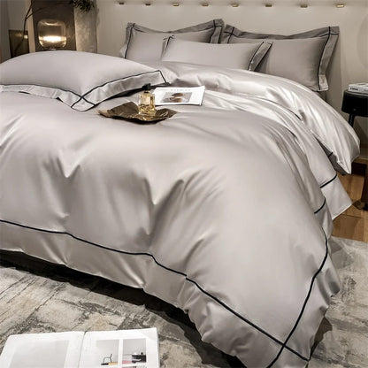 Hímző ágyneműkészletek Egyiptomi pamut ágynemű készlet luxus paplan borító ágynemű ágynemű párnahuzat 5 csillagok szállodai ágynemű