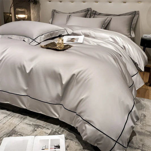 Vyšívacie posteľné súpravy egyptské bavlnené posteľné scéna sada luxusných obliečkových krycí
