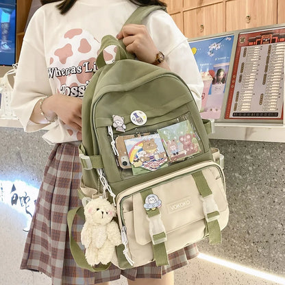 Kawaii dames rugzak waterdichte schooltas voor tiener meisje student bookbag laptop rucksack schattige vrouwelijke reist bagpack mochila