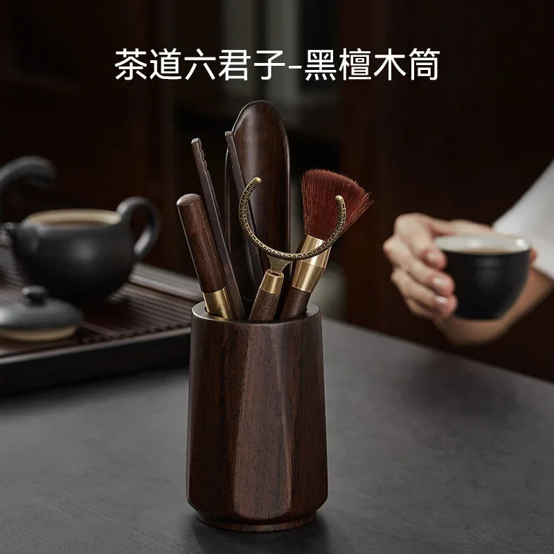 Ebony Sealed Tea Can Pu 'er Storage Storage Tea Box Household Wooden Chinese Portable Tea Can