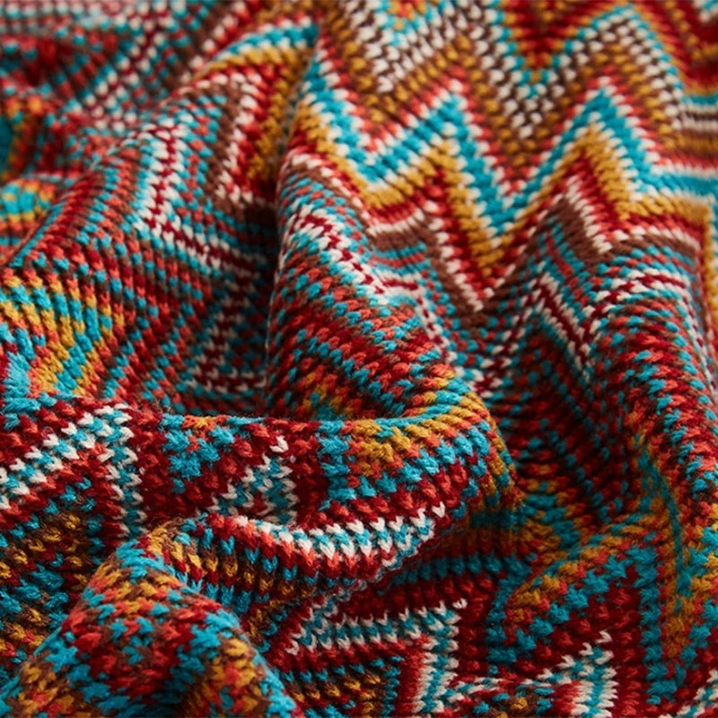 Boho seng plaid tæppe geometri aztek