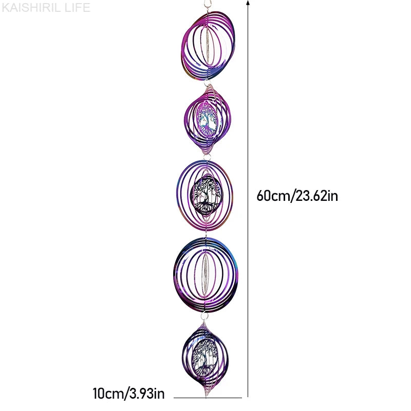 3D Rotating Wind Chimes Tree Of Life Wind Spinner Bell For Home Decor Aesthetic Garden Hanging Decoration Outdoor Windchimes Set