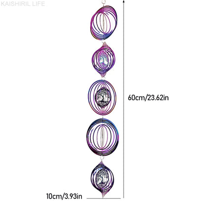 3D Rotating Wind Chimes Tree Of Life Wind Spinner Bell For Home Decor Aesthetic Garden Hanging Decoration Outdoor Windchimes Set
