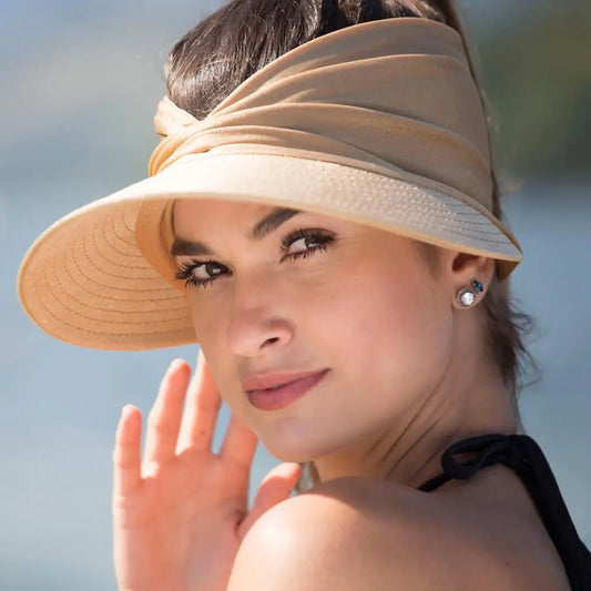 Cappello da spiaggia estivo grande viscoso cappelli da sole per donne big visatore cappelli da sole pieghevole protezione UV esterna top berpball sport vuoto