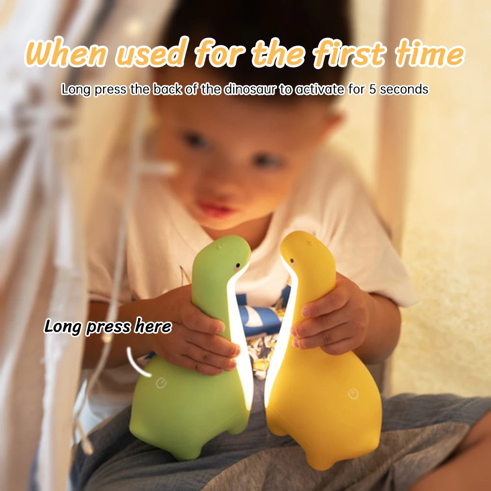 Long Necked Dinosaur Light USB Charging Soft Light With Sleeping Light Children's Cartoon Bedside Feeding LED Cute Night Light