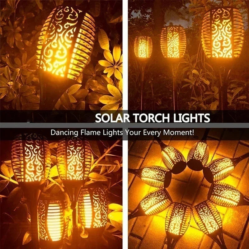 1/2/4/6/8/10/10/12PCS SOLAR FLAME TORCH Světlo Světlo Světlo vodotěsné zahradní dekorace venkovní trávník Path Patio Floonal Lamp