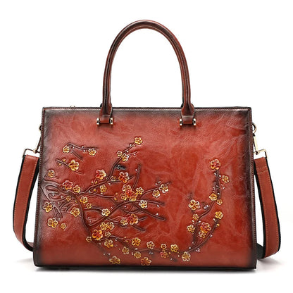 MOTAORA Large Capacity Leather Women Handbags For Woman Vintage Embossed Shoulder Bag Ladies Messenger Floral Female Tote Bags