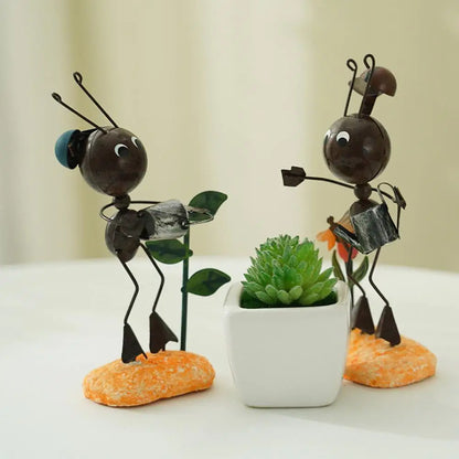 Orgel ant miniatyrskulptur hage blomsterpotter garss bonsai mini harpiks ant figurine berg singende maurvann maur ornament
