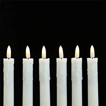 3/4/6/12 Pièces chaudes blanches légères courtes bougies coniques à LED décoratives sans flamme, 7 pouces / 17,5 cm Fausses de bougies réalistes en plastique