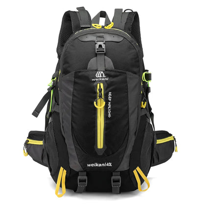 2023 Mochilas de escalada à prova d'água Rucksack 40LoutDoor Sports Back Travel Backpack Camping Caminhando Backpack Mulheres de Trekking Bag Men