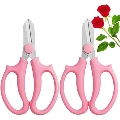 2Pcs Garden Scissors Floral Shears Professional Flower Scissor  Comfortable Grip Handle Pruning Shear