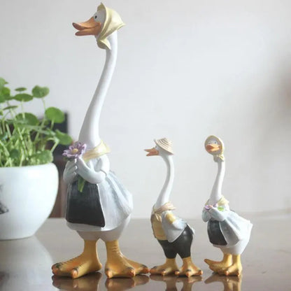 Duck me rrëshirë të lezetshme artizanale artizanale artistike Figurina dekor dekor për oborrin e shtëpisë në shtëpi në shtëpi oborrin e kopshtit dhe lëndinë kopsht shtëpie
