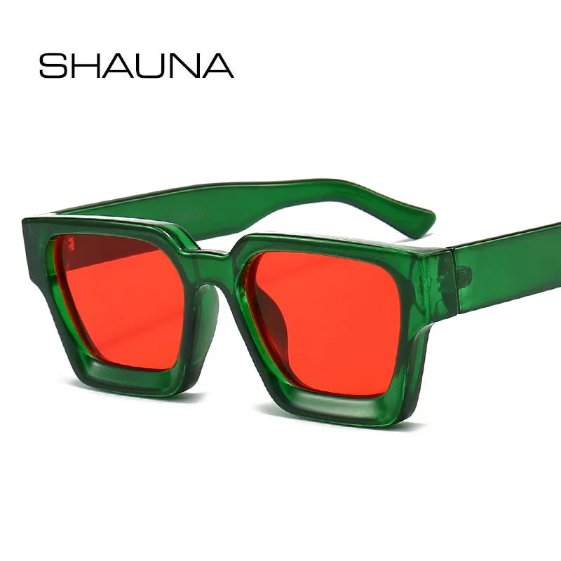 Shauna ins populære kvinder firkantede solbriller retro mænd tonede nuancer UV400