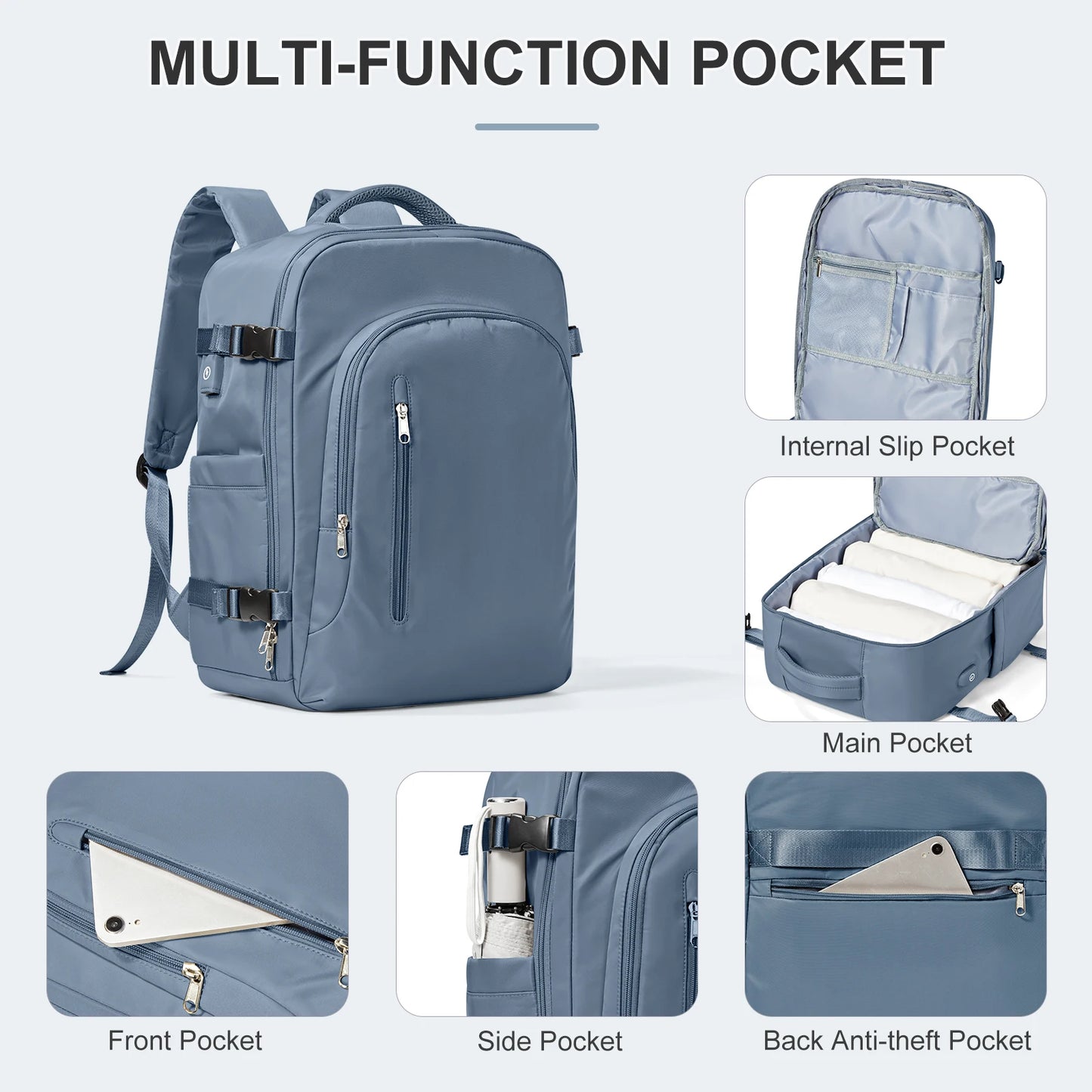 Mochila de viagem para laptop para mulheres de grande capacidade EasyJet Backpack 45x36x20 Ryanair 40x20x25, mochila masculina de cabine