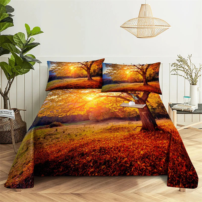 Lule të bukura Modeli Fleta e shtratit në shtëpi Shtypje dixhitale Shtrati i sheshtë i shtratit me fletë të shtratit të shtypur me jastëk