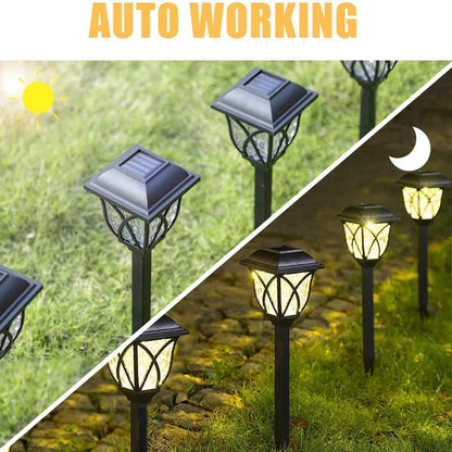 2PCS/LOT LED Solar Rasenleuchten im Freien wasserdicht warmes Lichtgartenlampe für Walkway Path Villa Yard Auffahrt