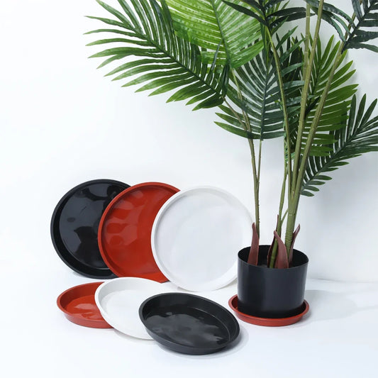 3pcs farfurie de plante de plastic durabile 4/6/7/8/10 inch, produse de grădină rotundă de grădină tăvi de flori pot interior interior în aer liber secolul casei