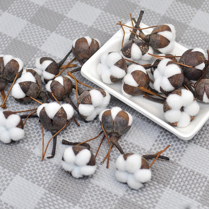12 Simulación de flores secas de Kapok artificial Simulación de algodón de algodón Suministros de decoración de Pascua.