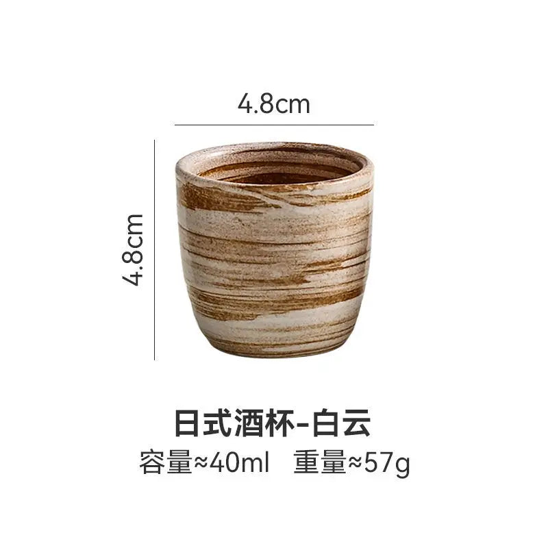 Japanese style Hefeng hand-painted ceramic tea cup, wine cup, small size drinking cup, hotel heat-resistant thickened home tea