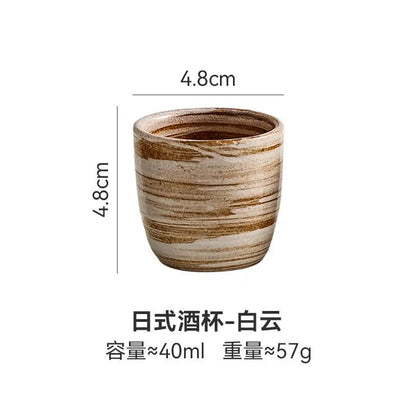 Japanese style Hefeng hand-painted ceramic tea cup, wine cup, small size drinking cup, hotel heat-resistant thickened home tea