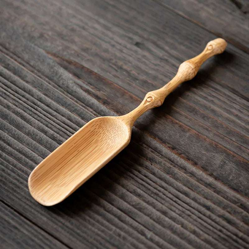 Handmade Bamboo Tea Scoop Traditional Zen Kung Fu Teaware Accessories Kitchen Seasoning Dispenser Tool Coffee Bean Spoon Shovel