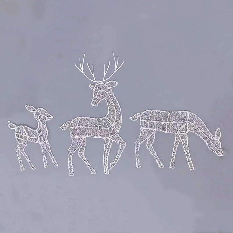 Iron Art Elk Deer Christmas Garden Decoration com LED Light Glitter Glitter Rena.