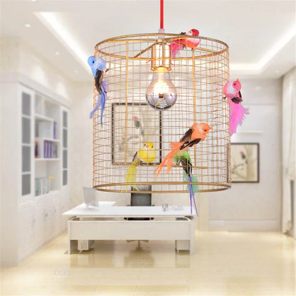 Nordic Creative Clothing Store Display Window Birdcage Chandelier  Restaurant Table Pendant Lamp Artistic Decor Light
