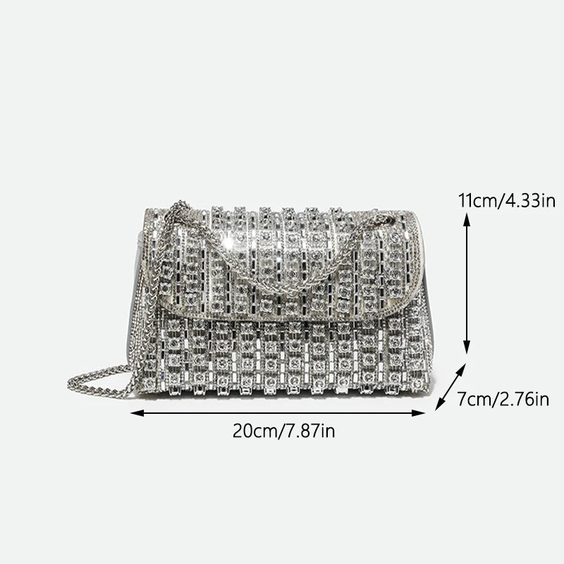 Jiomay New Design Fashion Fashion Rhinestone çantë luksoze Dizajneri Handbags Elegant dhe i gjithanshëm për gratë Baganta e tufës në mbrëmje