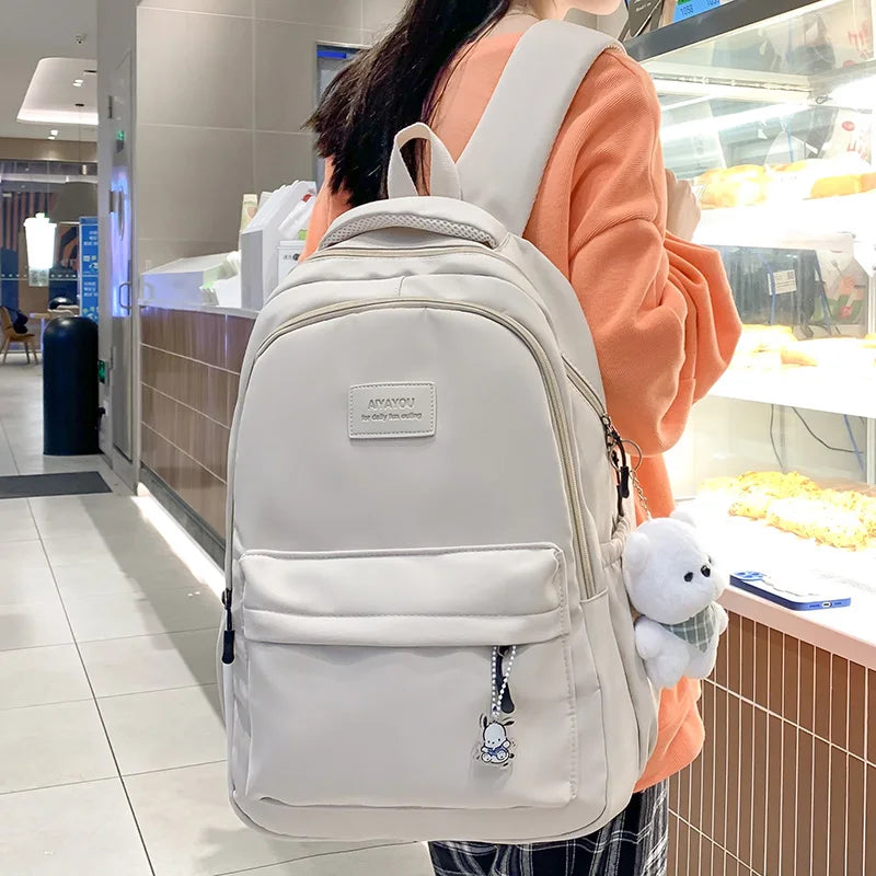 Új női divat hölgy nagy kapacitású vízálló főiskolai hátizsák trendi nők laptop iskolás táskák aranyos lány utazási könyv táska hűvös