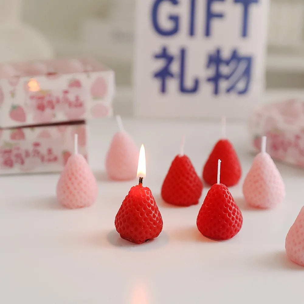 Candle Strawberry Soybean Fragrance Hotel Hotel Birthday Birthday Aromaterapy Candles Room de Decoração Home Acessorie