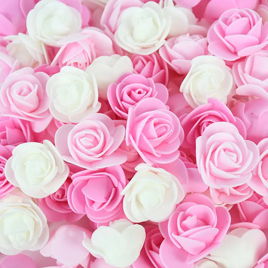 50/100/200pcs 3.5cm PE FOAM Cabeza de rosa Flor artificial para la fiesta de cumpleaños de la boda Decoración del hogar Diy Rose Valentín Día Regalos