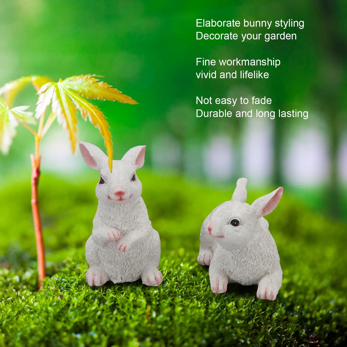 1 pari pupu kanin koristeet koristeet hartsi taide käsityöläisen malliveistospatsashahmo parvekkeelle puutarhaan
