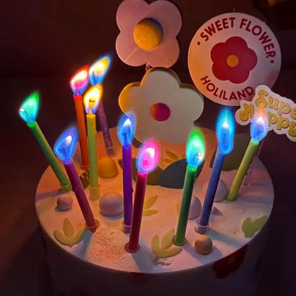 Värilliset syntymäpäiväjuhlatarvikkeet 6/12kpl häät värikkäitä monivärisiä kynttilöitä turvallisia liekit jälkiruokakakku kynttilöitä