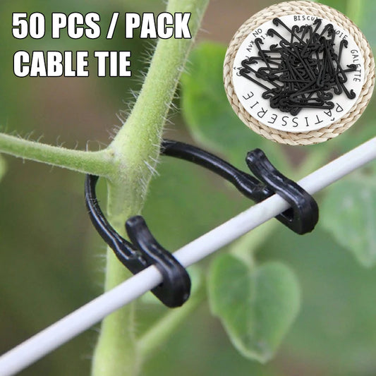 50PCS Vines Fastener Tied Clips Buckle Fixed Lashing Tool Vegetable Grafting Support Clip Garden Plant Vegetable Fixed Hook Hold