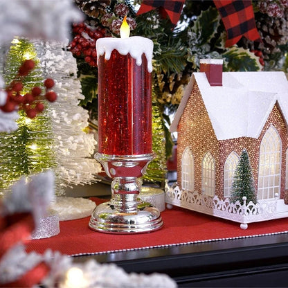 Kerst LED kaarslicht decoratieve ambachtelijke nachtlichten wervelende glitter kleurrijke fantasie kristal nachtlichten kerstfeestje huis