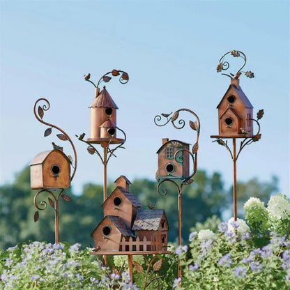 Metalli lintupesä kyyhkynen papukaija talo maalaismainen lintujen talon kiinnike lintuhäkki puutarha terassi siksag taide ulkona sisustus lahja lintutarvikkeet