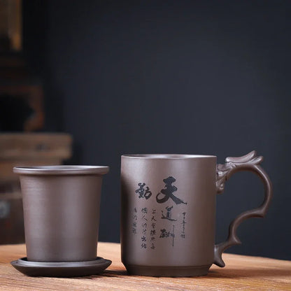 Chinese Yixing Purple Clay Teacups Raw Ore Handmade Master Cup Household Drinkware Chinese Teaware Supplies with Filter