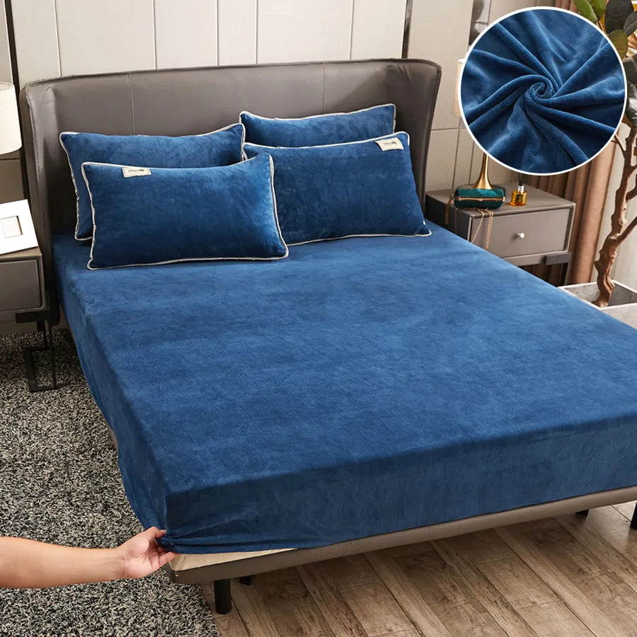 Wosrat ciepłe aksamitne elastyczne elastyczne okładka materaca Zimowa łóżka.