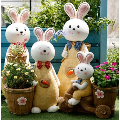 Kvetinové hrnce na nádvorie roztomilý králik úspech, hrniec vonkajšie zvieratá stojan pre kvety vynikajúce praktické záhradné hrnce
