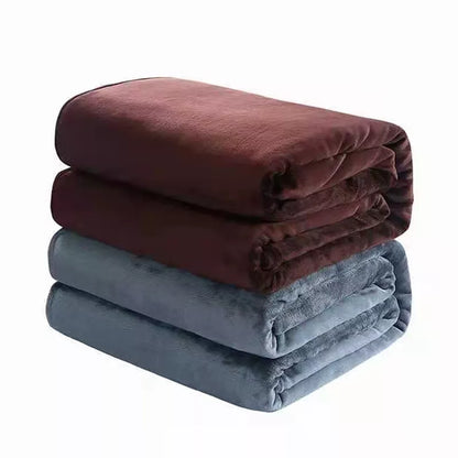 230GSM Koralle Fleece Flanell Decken für Betten fest blau rosa weich warm, dünne Brett -Sofa -Deckel -Fellpelzplaid Decke